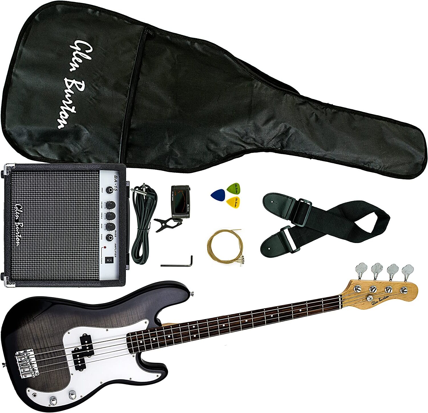 Glen Burton GB150BCO-BK Electric Bass Guitar Bundle Review 2023